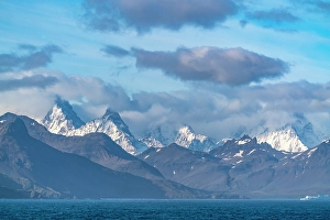 Prints of Antarctica, South Georgia. Mountain and ocean landscape. ©Cathy and Gordon Illg / Jaynes Gallery / DanitaDelimont.com Images Dated 2024 April: Antarctica, South Georgia. Mountain and ocean landscape