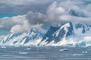 Images Dated 17th April 2024: Antarctica, Yalour Islands. Landscape with mountains and icebergs