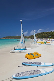 Antigua Prints: Antigua and Barbuda, Antigua, Dickenson Bay, beach, sailboats