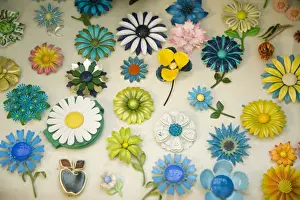 Ornamentation Prints: Antique flower pins, Palm Springs, California, USA
