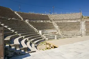 Important Prints: Antique theater in Asclepion (Sanctuary of Asclepius) of Pergamon (Pergamum / Bergama)