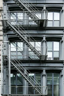 Industrial Prints: Apartment building exterior, New York City, NY. USA Soho