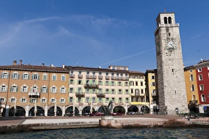 Lago Di Garda Prints: Apponale Tower, Piazza 3 Novembre, Riva del Garda, Lago di Garda, Trentino-Alto-Adige