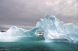 Images Dated 26th January 2007: arched iceberg floating off the western Antarctic peninsula, Antarctica, Southern Ocean