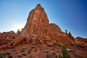 Images Dated 5th July 2021: Arches National Park evening light. USA, Utah