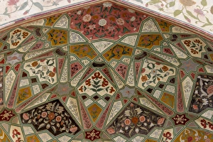 16th Century Prints: Architectural detail. Amber Fort. Jaipur. Rajasthan. India