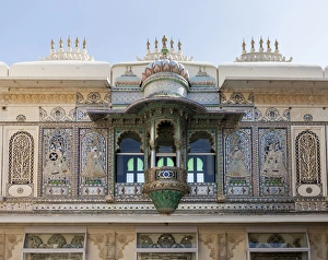 Images Dated 31st January 2015: Architectural detail. City Palace. Shiw Nivas Palace. Udaipur Rajasthan. India
