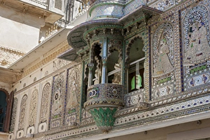 Images Dated 31st January 2015: Architectural detail. City Palace. Shiw Nivas Palace. Udaipur Rajasthan. India