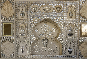 Images Dated 29th January 2015: Architectural detail. Diwan-i-Khas, Glass Palace. Hall of private Audience. Amber Fort