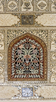 16th Century Prints: Architectural detail. Diwan-i-Khas, Glass Palace. Hall of private Audience. Amber Fort