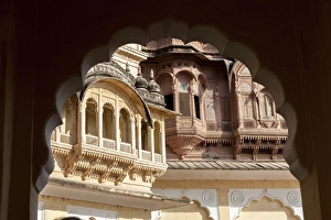 South Asia Prints: Architectural detail. Mehrangarh Fort. 10th century. Jodhpur. Rajasthan. India