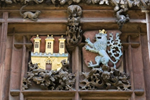 Old Town Square Prints: Architectural detail on Old Town City Hall in the Old Town Square