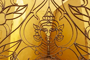 Vientiane Prints: Architectural detail at Pha That Luang (Great Stupa in Lao) is a Buddhist stupa