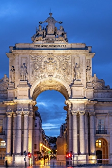 Lisbon Prints: Arco da Rua Augusta in the Plaza of Commerce in Lisbon, Portugal