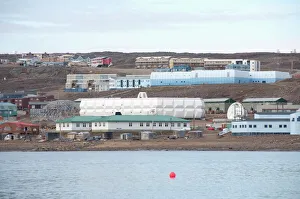 Seashore Prints: Arctic Canada, Nunavut, Baffin Island, Iqaluit (aka Frobisher Bay). Coastal view