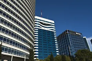 Argentina, Buenos Aires. Central business district buildings near Avenida Leandro Alem