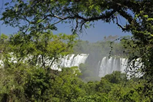 Iguazu River Prints: Argentina, Iguacu Falls in sun