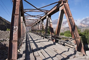 Jutta Riegel Prints: Argentina, Jujuy, Bridge in Tilcara, village in the Quebrada de Humahuaca, UNESCO