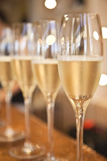 Images Dated 13th March 2009: ARGENTINA, Mendoza Province, Lujan de Cuyo. Champagne flutes, Bodega Norton winery