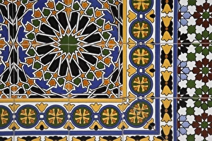 Images Dated 10th March 2009: Argentina, Mendoza Province, Mendoza. Tile patterns, Plaza Espana