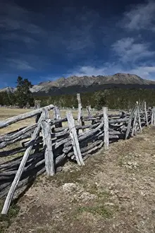 Barrier Prints: Argentina, Neuquen Province. Small ranch entrance off RN 234, the Road of the Seven Lakes