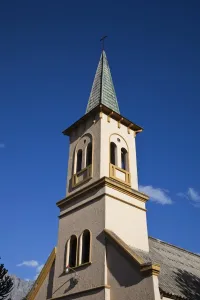 Lake District Prints: Argentina, Rio Negro Province, El Bolson. Town church