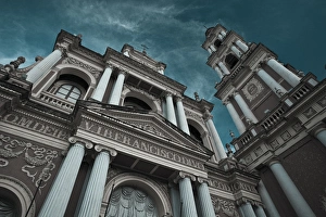 ARGENTINA, Salta Province, Salta. Iglesia San Francisco, dusk