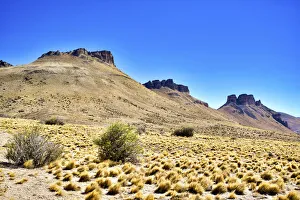 Santa Cruz Prints: Argentina, Santa Cruz. Alero Charcamata (cave paintings site) and surroundings