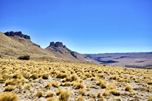 Santa Cruz Prints: Argentina, Santa Cruz. Alero Charcamata (cave paintings site) and surroundings