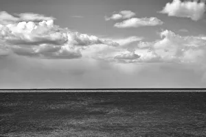 Santa Cruz Prints: Argentina, Santa Cruz. Puerto Santa Cruz, river Santa Cruz under stormy clouds