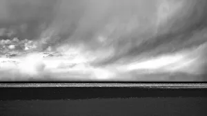 Images Dated 29th May 2019: Argentina, Santa Cruz. Puerto Santa Cruz, river Santa Cruz under stormy clouds