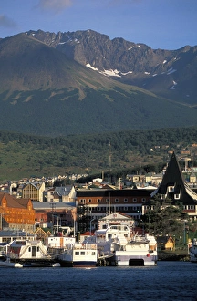 Ushuaia Prints: Argentina, Tierra Del Fuego. City view of Ushuaia