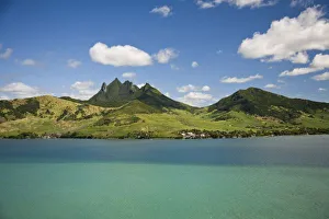 Lion Mountain Prints: Arial view of Lion Mountain, South East Mauritius, Africa