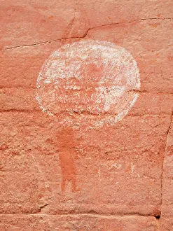 Pictograph Prints: Arizona, Honanki Heritage Site. Pictographs made by the Sinagua people