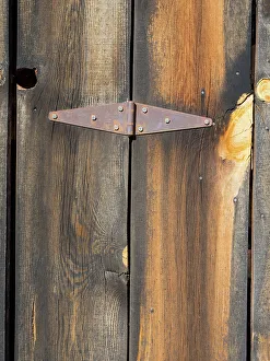 Sedona Prints: Arizona, Jordan Historical Park. Sedona Heritage Museum, close-up of old door hinge