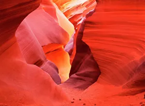 Glow Prints: Arizona, Navajo Nation, Lower Antelope Canyon, Glowing sandstone walls