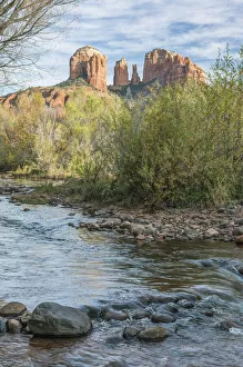 Arizona, Sedona. Oak Creek and Cathedral Rock