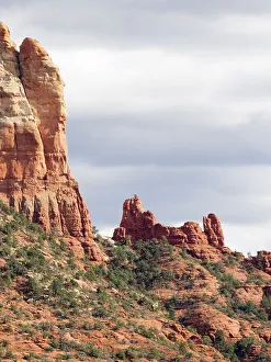 Sandstone Prints: Arizona, Sedona, Red Rock Country. Snoopy Rock, sandstone of the Schnebly Hill Formation