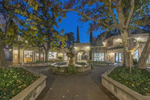 Arizona, Sedona. Tlaquepaque at dawn, high end shopping center with art galleries and boutique stores