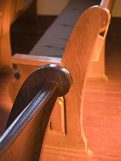 Images Dated 19th February 2006: Arizona, Tucson, Pews (or benches / seats) in a historic Jewish Synagaogue