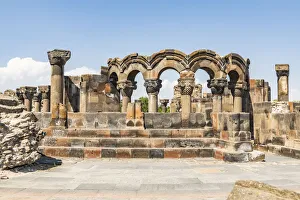 Armenia. Armavir Province. Vagharshapat. Zvartnots. Ruins of the Zvartnots Cathedral Armenia. Armavir Province. Vagharshapat. Zvartnots. Ruins of the Zvartnots Cathedral