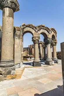 Images Dated 2019 October: Armenia. Armavir Province. Vagharshapat. Zvartnots. Ruins of the Zvartnots Cathedral