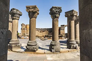 Images Dated 2019 October: Armenia. Armavir Province. Vagharshapat. Zvartnots. Ruins of the Zvartnots Cathedral