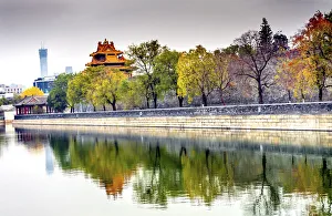 Pavilion Prints: Arrow Watchtower, Gugong, Forbidden City moat and canal, Beijing, China