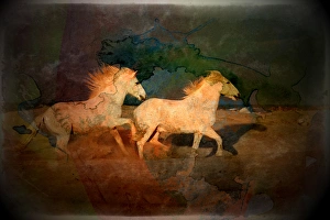Images Dated 16th April 2012: Artistic conception of running horses