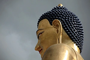 Images Dated 11th April 2011: Asia, Bhutan. Thimpu. The Buddha Dordenma statue, bronze and gilded in gold, is