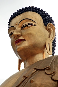 Images Dated 11th April 2011: Asia, Bhutan. Thimpu. The Buddha Dordenma statue, bronze and gilded in gold, is