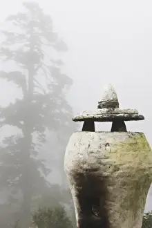 Pass Prints: Asia, Bhutan. Urn placed as decoration at the pass of Dochum La on the road between Pinakha