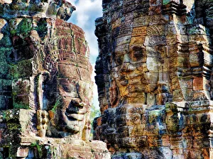 Cambodia Collection: Asia; Cambodia; Angkor Watt; Siem Reap; Faces of the Bayon Temple