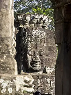 Cambodia Prints: Asia; Cambodia; Angkor Watt; Siem Reap; Faces of the Bayon Temple